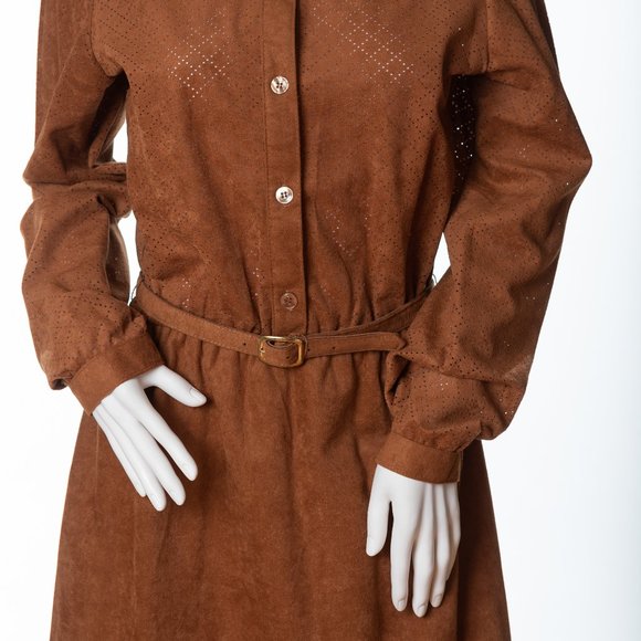 Vintage Kenny Classics Dress, Soft Brown Shirt Dress, Awesome Shirt Dress - Picture 2 of 6